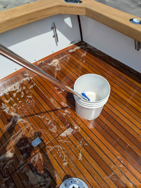 Boat Show Teak Cleaner Step 1