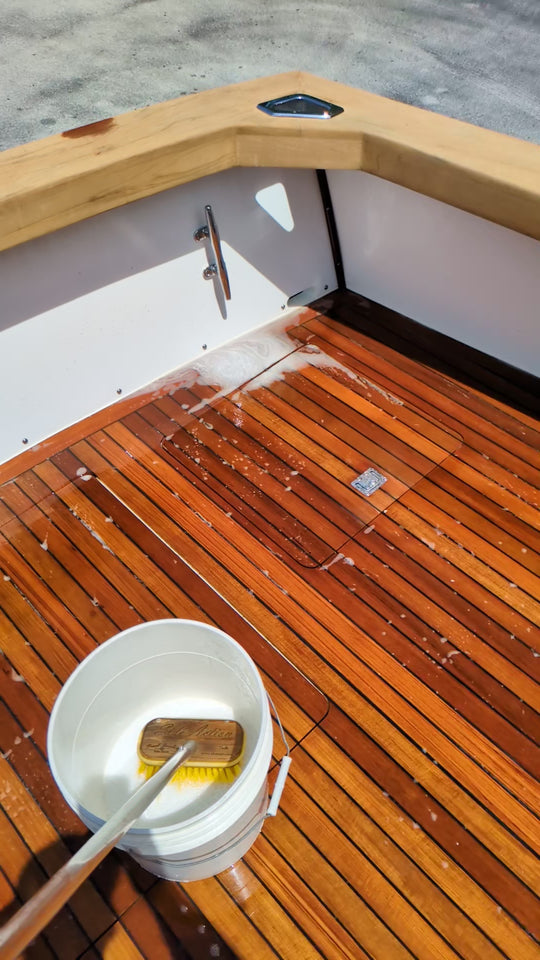 Boat Show Teak Cleaner Step 1